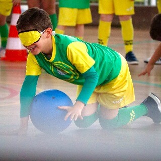 Imagem da Goalball adaptado com os atletas do CRPF Lavra